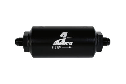 Aeromotive 10 Micron Black Fuel Filter with Male AN Ports & Cellulose Element
