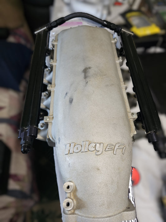 Holley Lo-Ram Manifold Base and Fuel Rails Dual Fuel Injector - GM LS3/L92 with tick feed adapters