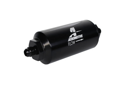 Aeromotive 10 Micron Black Fuel Filter with Male AN Ports & Cellulose Element